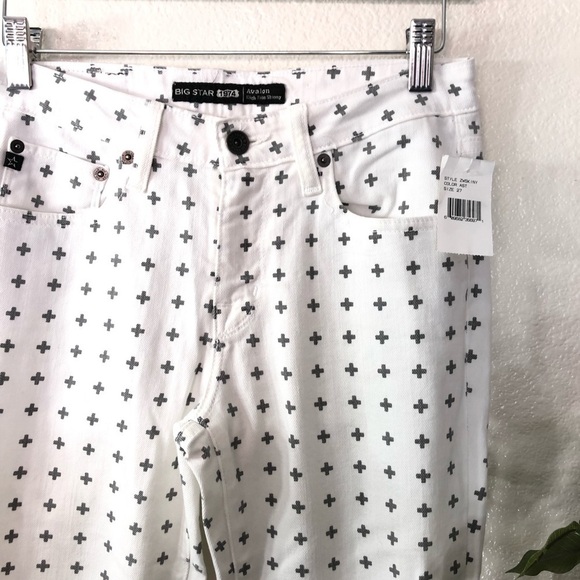 NWT Big Star High Rise Cross White Pants - Picture 2 of 7
